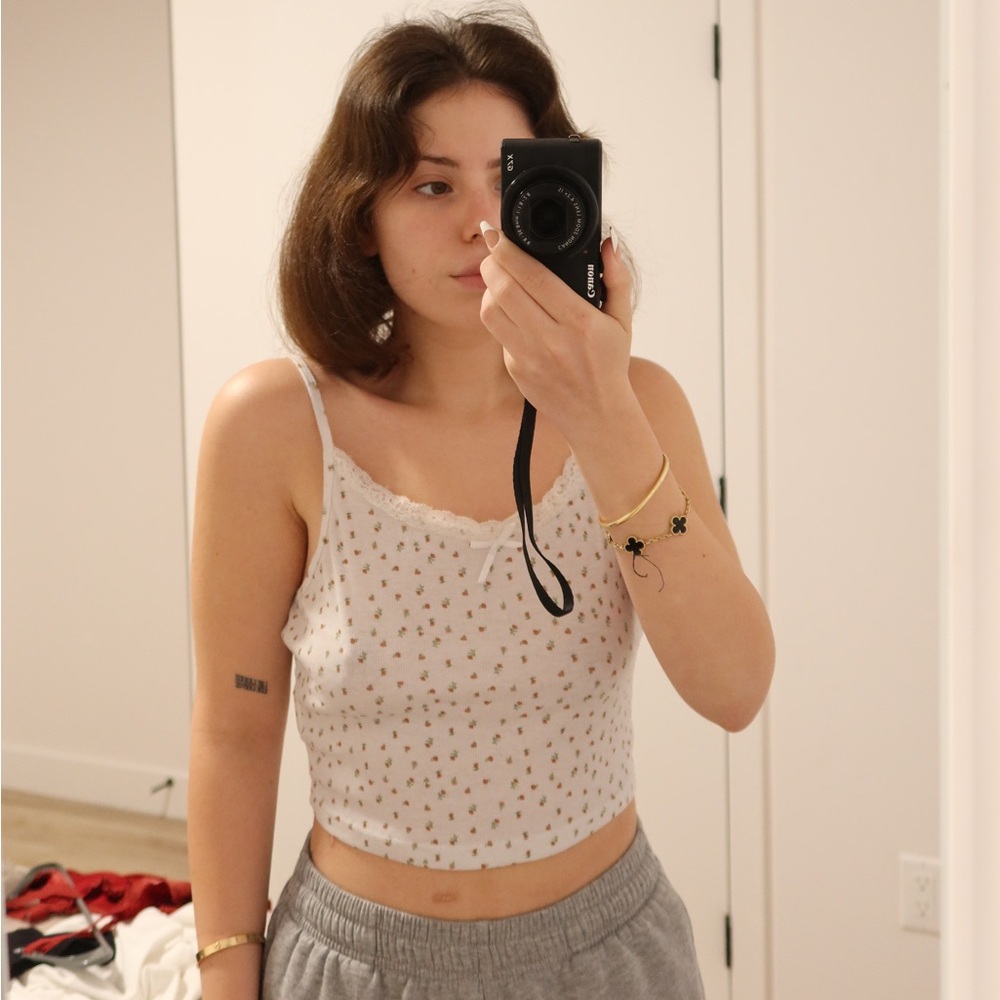 Floral White Camisole Top